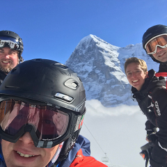 Participants of the conference in front of the Eiger Northwall